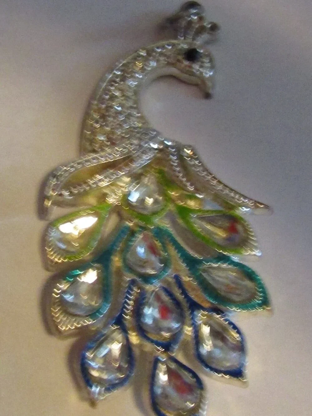 PEACOCK LOVERS LOT OF 3!  Standing Statue + 2 Pendants